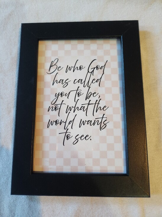 harbortown Other - Black Picture Frame Pink Checkerboard Inspirational Quote 4x6